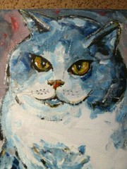 FUDGIE THE CAT pet wow art NEW oil painting 8×10 canvas original signed Crowell