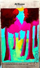 HOT REDHEAD LADY Painting UPCYCLED SWARTZMILLER DNA SIGNED ART unique COLORFUL