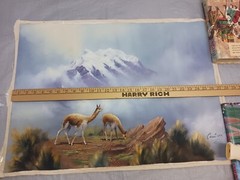 Original Oil Painting Signed & Dated Mountain Top & Lamas Not Mounted