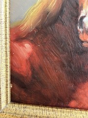 Vintage Horse Oil Painting Framed Gold French Country Style Small OOAK Original