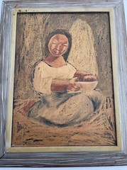 MID CENTURY PAINTING MODERNISM PORTRAIT MEXICAN LATIN AMERICA EXPRESSIONISM