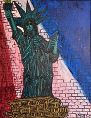 PJH STUDIOS – The Fight For Freedom – Acrylic – Taking Down Walls Lady Liberty