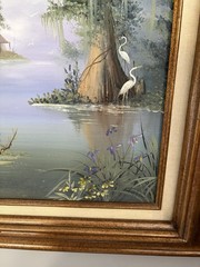 Miriam Ragan Original Oil Painting Louisiana Bayou 1991 Framed Canvas VTG WOW!