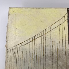 Vintage Vincent Thomas Bridge Oil Painting on Canvas 1970s J Kolar San Pedro CA