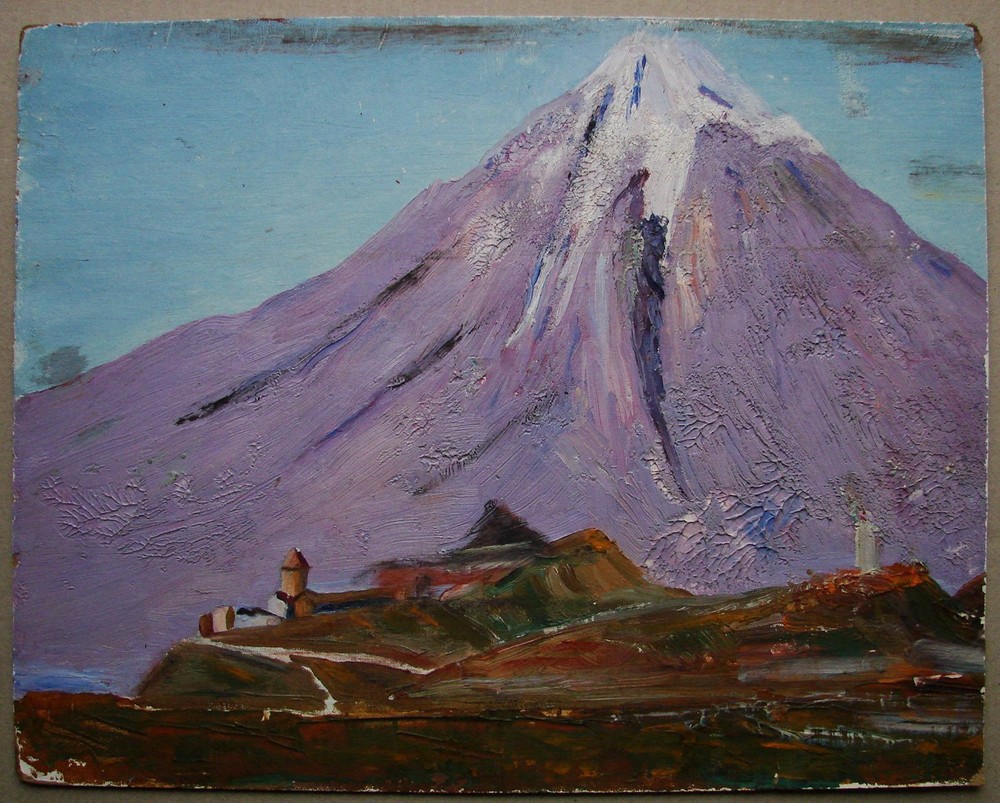 Ukrainian Soviet Oil Painting landscape impressionism mountain