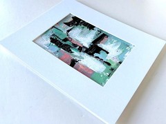 Original Abstract acrylic Painting 8 x 10 matted Contemporary wall Art OOAK