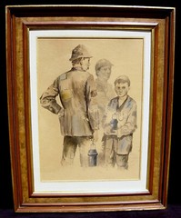 Vilém Wünsche 1900-1984 / Tschechischer Maler / 3.Bergleute / Sammlung Schmacke