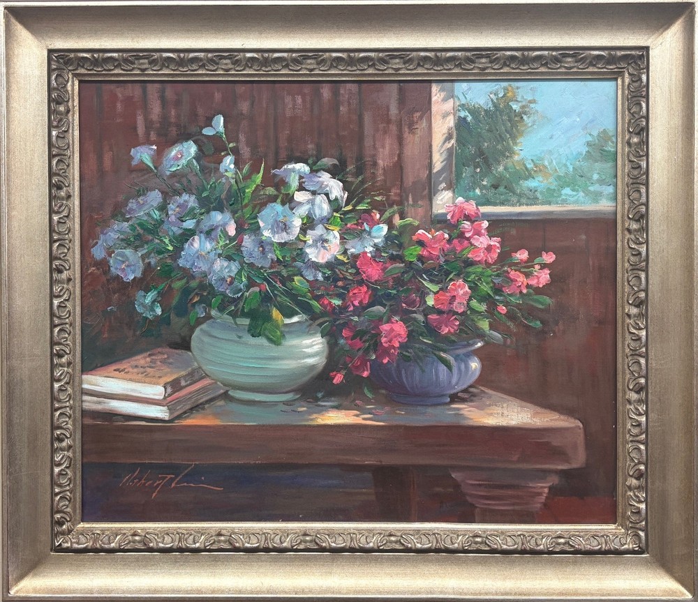 Robert Lui „Summer Still Life“ Hand Signed Framed Original Impressionist Art NEW