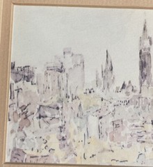 Framed Matted Original Watercolor Art Signed by Canadian Artist Marjorie Orange