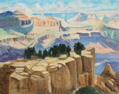 ORIGINAL GRAND CANYON PAINTING SOUTHWEST SUMMER AFTERNOON DESERT LANDSCAPE ART