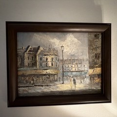 Original Caroline Burnett Oil Painting 19×15 Paris Street Scene Signed.