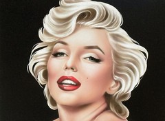 Marilyn Monroe 11×14 Original Painting Airbrush Color Blonde Bombshell