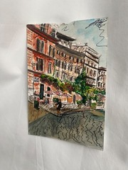 “A corner of Italy” 5×7 original watercolor painting by Sevannah Collins