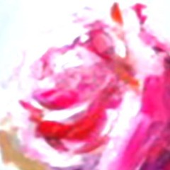 Vintage blue vase and pink rose 8×10 in COLLECTIBLE ART impressionism UKRAINE