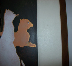 „RAISED ENAMEL CATS“, Original Painting Smooth and Glossy, Framed, Unsigned