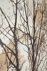Early Original Dolan Geiman Mixed Media Tree Painting Wood Panel 12×10 Signed 20
