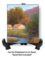 Jeff Love Art Original Oil Painting 10X8″ Landscape House Trees Mountain Creek