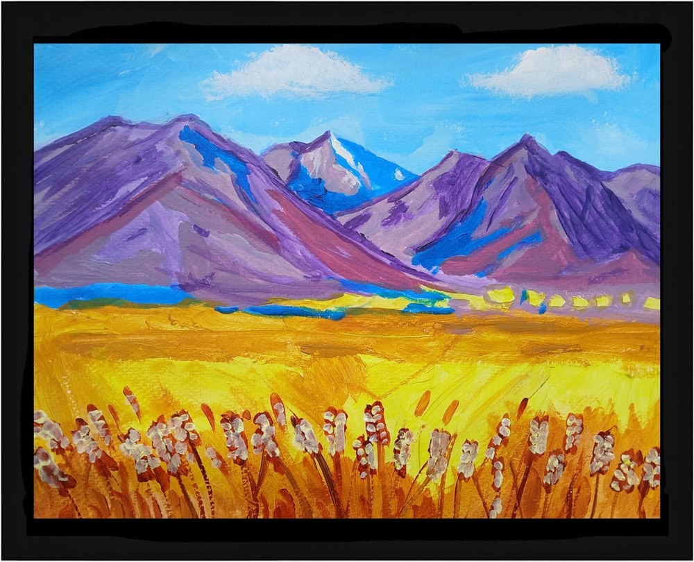 Abstract/Impressionism 11×14 Wheat Field Handmade Signed Colorful Art Painting