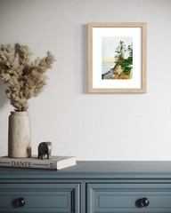 8×10 Maine Original Oil Painting Acadia Bass Harbor Lighthouse Seascape Signed
