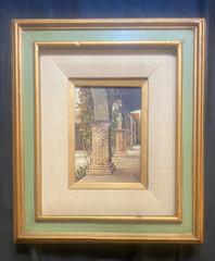 EUGENE SCHMIDT 14X18 PAINTING MISSION SAN JUAN CAPISTRANO (framed, initialed)