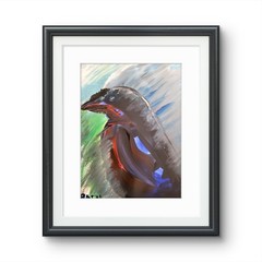 Crow Study #5 Original Expressionism Acrylic Abstract Gallery Paper Painting