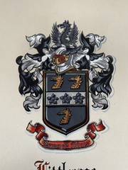 Vintage Dragons & Knight Heraldic Littlepage Family Crest Coat of Arms New York