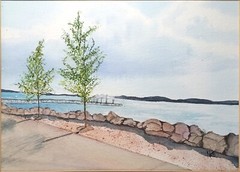 National Harbor Water Color – Pencils – Pens SIGNED 2009 Original Art Drawing