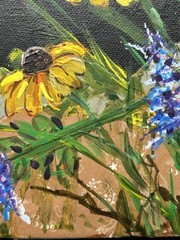 Original Painting -Night Garden #2 By Janie Williams South Dakota Artist