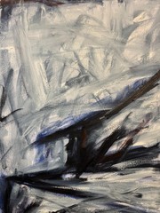 Huge Edweena Brennan „Abstract Composition Scene“ Oil Painting – Signed/Framed
