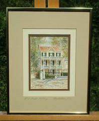 M. Lawrence Signed Charleston SC Street Scene Watercolor, Dated 83