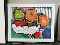 Original Abstract Still Life – Acrylic on Wood