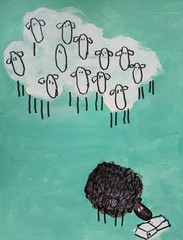 Expressionism/Abstract 11×14 Sheeps Ville Signed Colorful Hand Made Painting