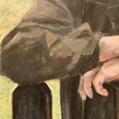 ORIGINAL SIGNED OIL PAINTING TITLED “HUNTSMAN” 24” X 20 1/2”