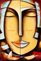 Juan Cotrino (US,Colombia,b 1968) acrylic painting 151654