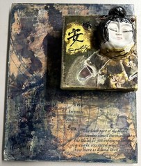 Mixed Media Painting on Board, “Seek Tranquility”, 8” x 10”