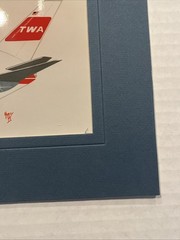 Vintage TWA Trans World Airlines 767 by Hurley Signed & Matted 1993 Art Print
