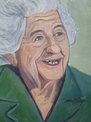 Contemporary Elderly Woman Acrylic 9×12 Canvas Paper Painting