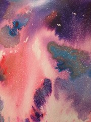 Watercolor Painting. Jeweled Nebula Storm. Immortal Defense. Paul Eres. 9×12.