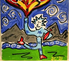 Jr CHARLIE FAST BOMBS AWAY POLITICAL FOLK ART OUTSIDER POP LIBERTY ATOMIC CLOUDS