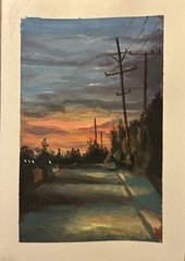 Sunset In Santa Fe, NM Gouache Color On Paper 9×12 Inches Reprint Limited To 10