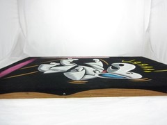 AS IS: Vintage Snoopy Karate Kick Velvet Painting Martial Arts Peanuts 18×11.75″