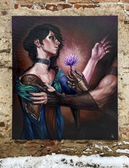 Lotus || ORIGINAL Oil Painting 140X120cm (linen canvas), portrait fantasy