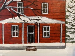 23″ x 6″ Original Acrylic Painting on Wood…..“Winter Wonderland“