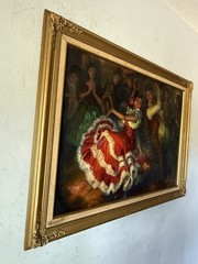 SASSOON ANTIQUE SPANISH DANCE OIL PAINTING VINTAGE FLAMENCO DANCER SPAIN 1960