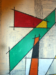 Abstract Acrylic Painting „Planks & Ladders #2“ by Anthony Charles