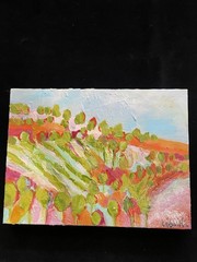 Pink Hills ” Original Acrylic Painting 16”x12”x1.5” On Canvas Handmade