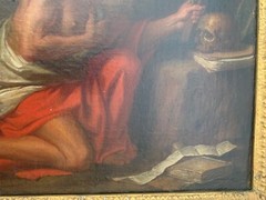 Italian Old Master 17th Century Original Antique Painting Penitent Saint Jerome