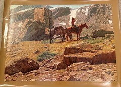 AUTHENTIC ARTAGRAPH OIL „BIG HORN RENDEZVOUS “ BY M. KUNSTLER, SIGNED 44/1000