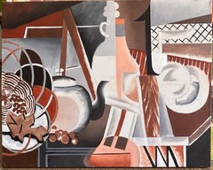 Vintage Original Cubist Style Still Life Oil Painting Modern American Art w/ COA