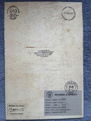 PICASSO drawing and painting on old wood signed stamped vintage